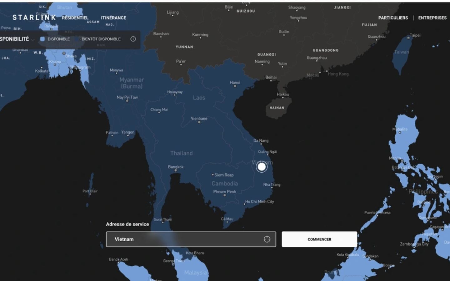 Trạm mặt đất Starlink Việt Nam xuất hiện trên bản đồ vệ tinh