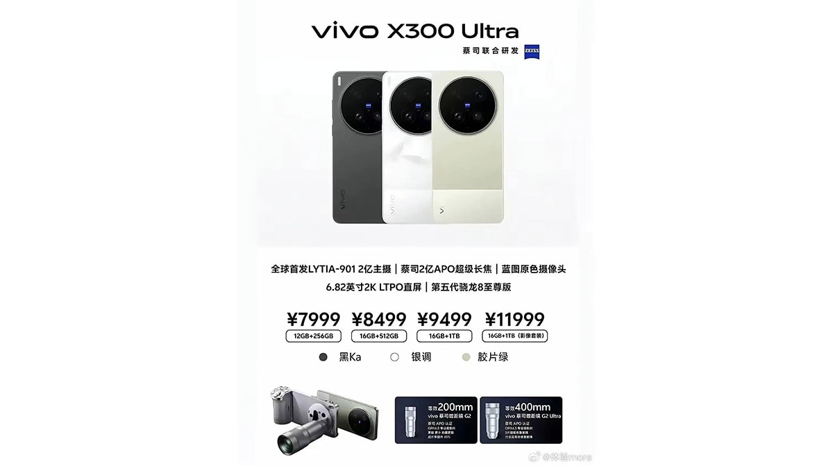 Rò rỉ giá trọn bộ phụ kiện của vivo X300 Ultra