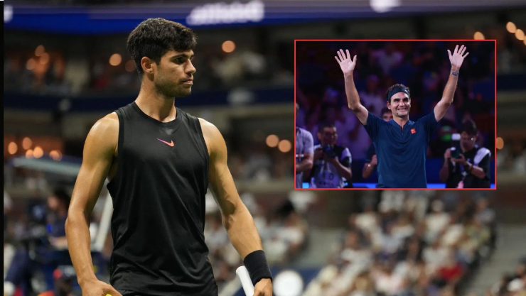 Alcaraz được khuyên nên học Federer (ảnh nhỏ) về cách đăng kí thi đấu để không bị quá tải