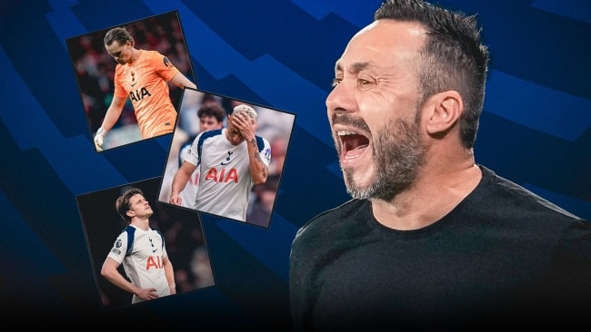 Roberto De Zerbi được xem là phương án cứu vãn tình thế của Tottenham Hotspur trong cuộc đua trụ hạng.