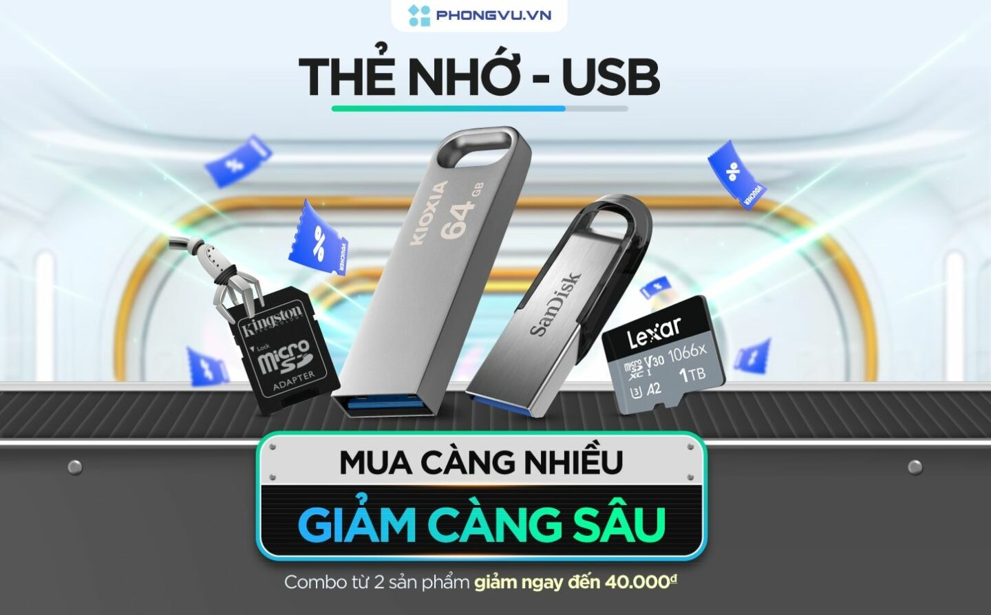 Chương trình ưu đãi combo thẻ nhớ và USB tại Phong Vũ