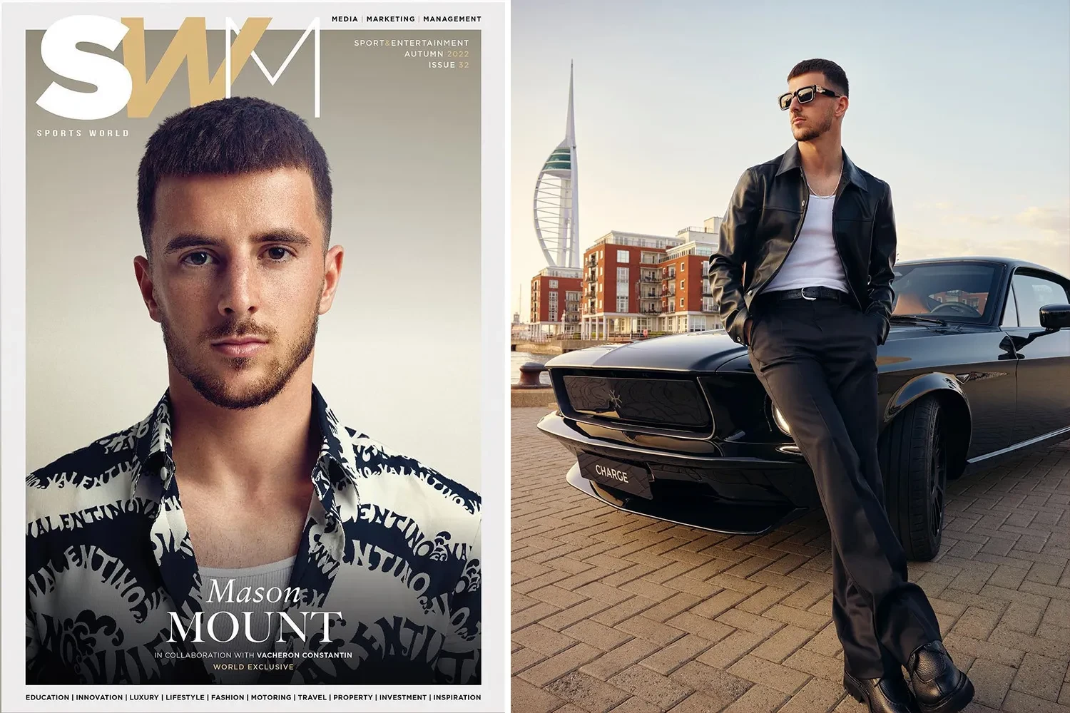 Mason Mount khẳng định dấu ấn cá nhân trên các trang bìa tạp chí thời trang lớn.