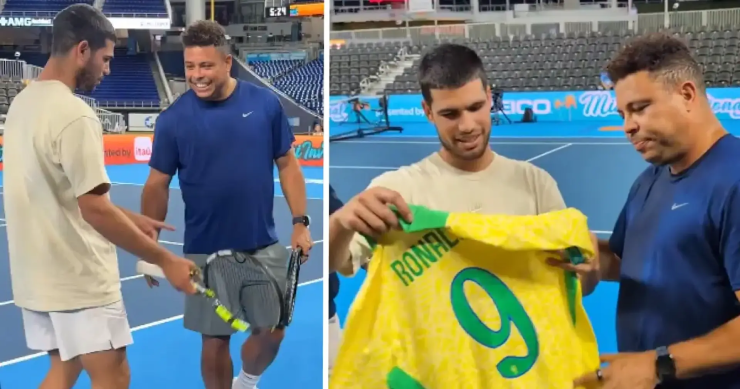 Ronaldo Nazario và Carlos Alcaraz giao lưu tennis tại Miami
