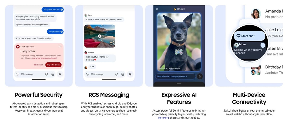 Các tính năng hiện đại trên ứng dụng Google Messages