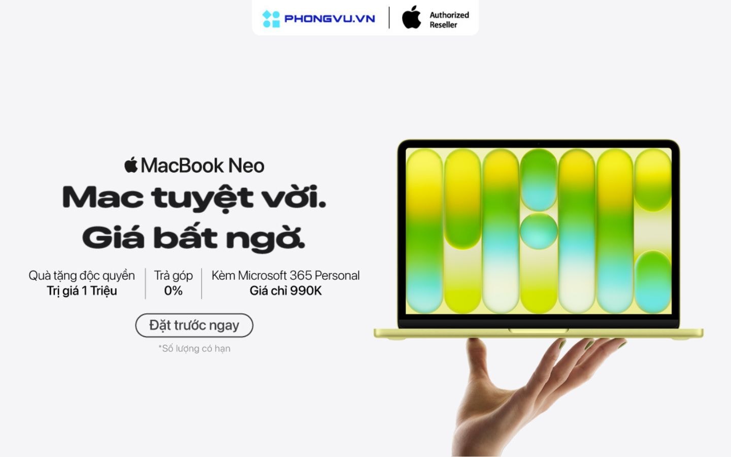 Chương trình đặt trước MacBook Neo tại hệ thống Phong Vũ