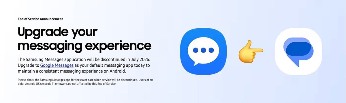 Thông báo từ Samsung trên trang chủ hỗ trợ khách hàng