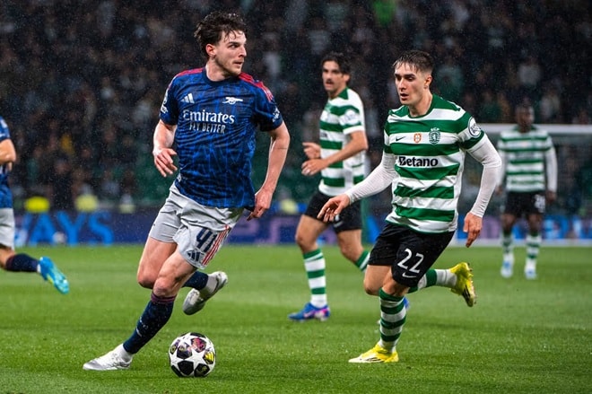 Rice liên tục giúp Arsenal giành lại quyền kiểm soát.