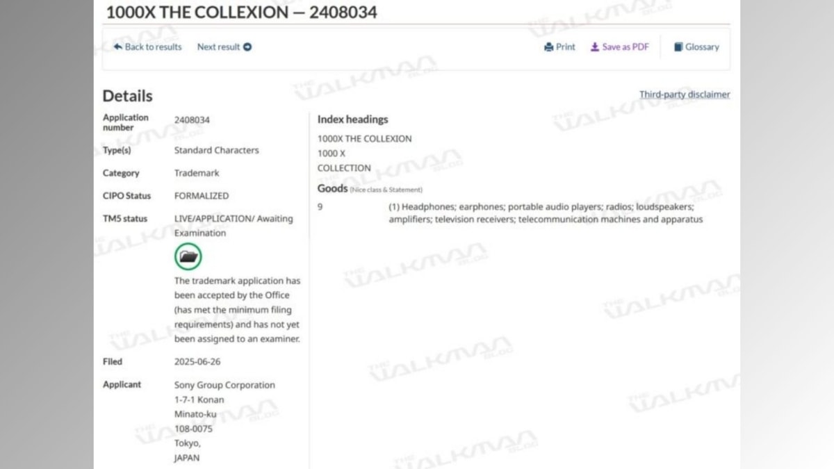 The ColleXion đã được hãng đăng ký bản quyền từ gần một năm trước tại thị trường Canada và Nhật Bản