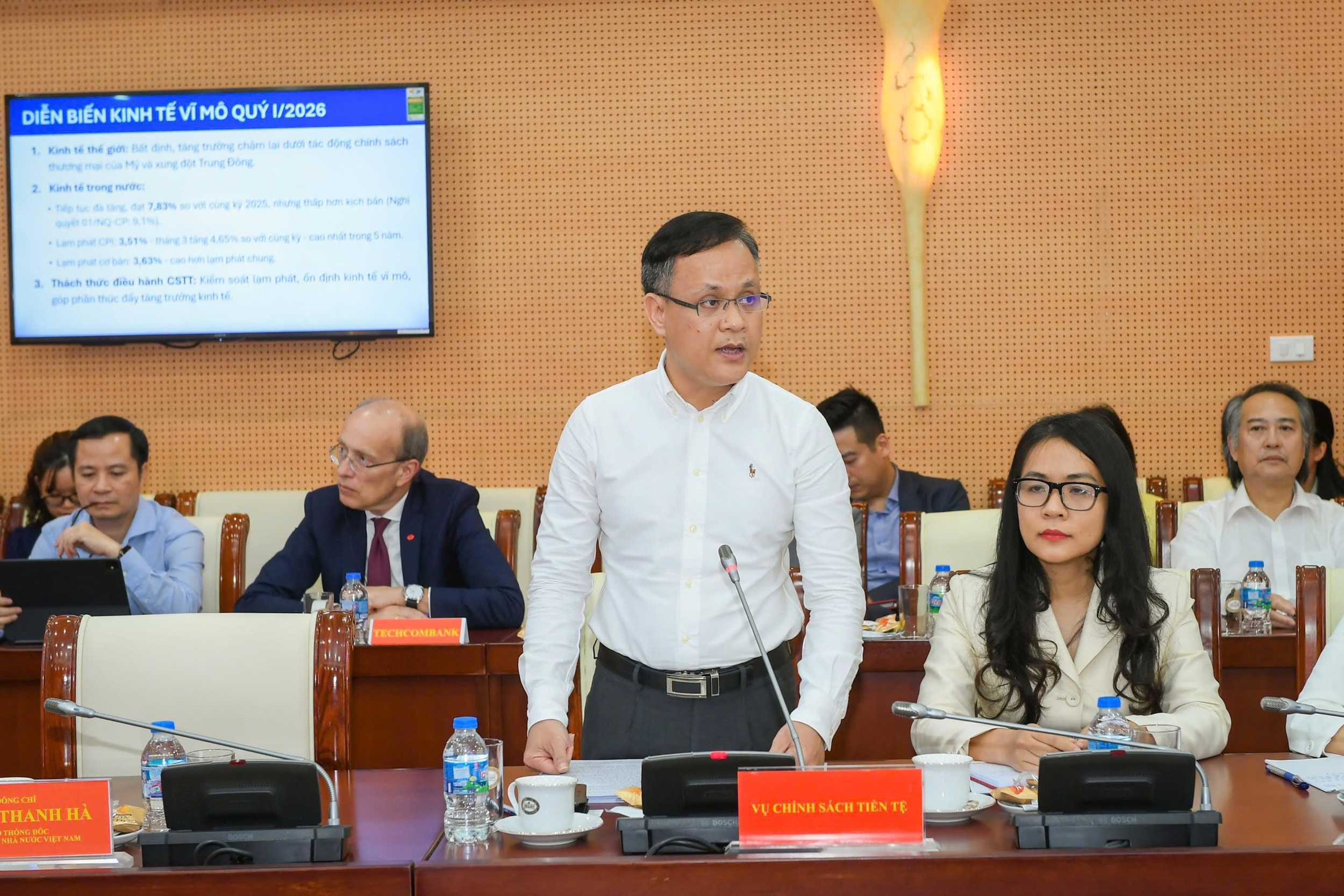 Ông Phạm Chí Quang, Vụ trưởng Vụ Chính sách tiền tệ thông tin về công tác điều hành 3 tháng đầu năm 2026 của Ngân hàng Nhà nước.