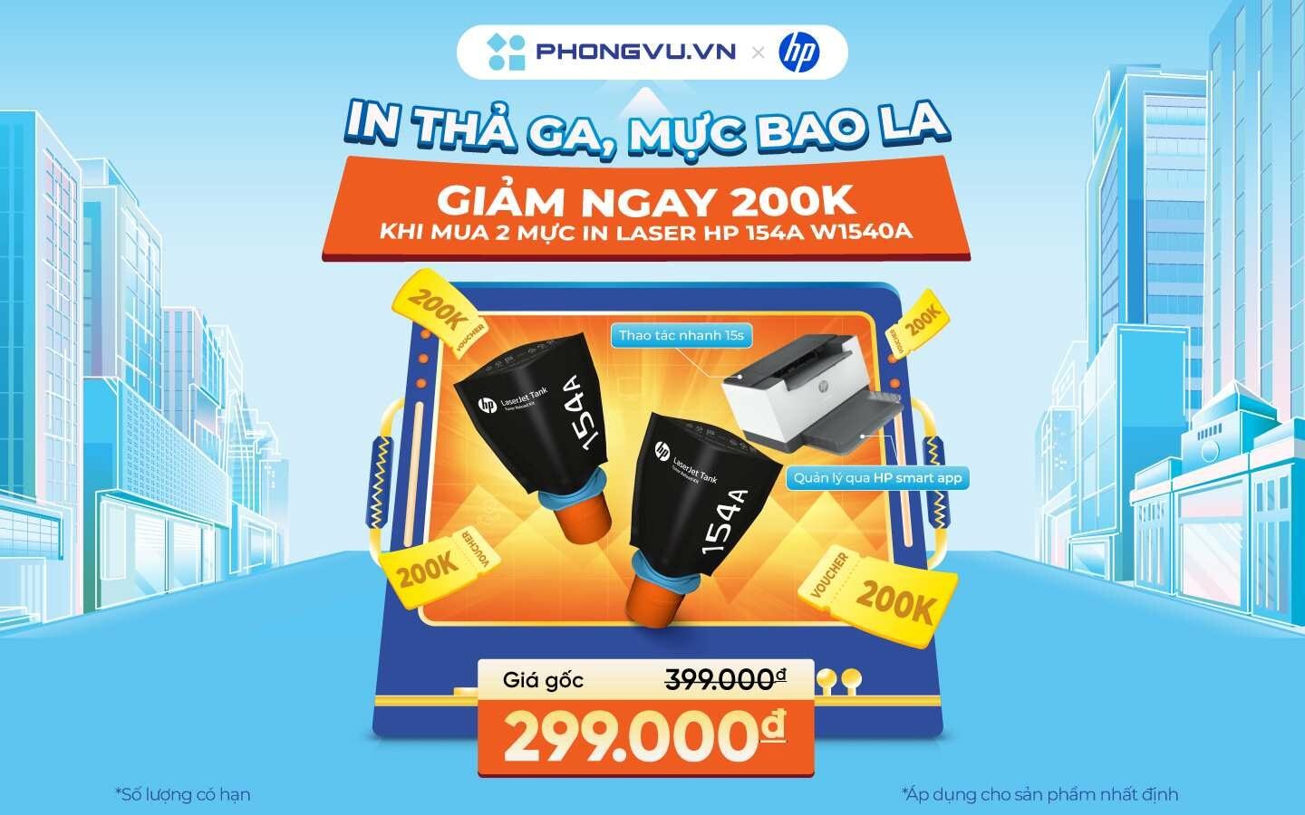 Ưu đãi 200K khi mua combo mực in HP tại Phong Vũ