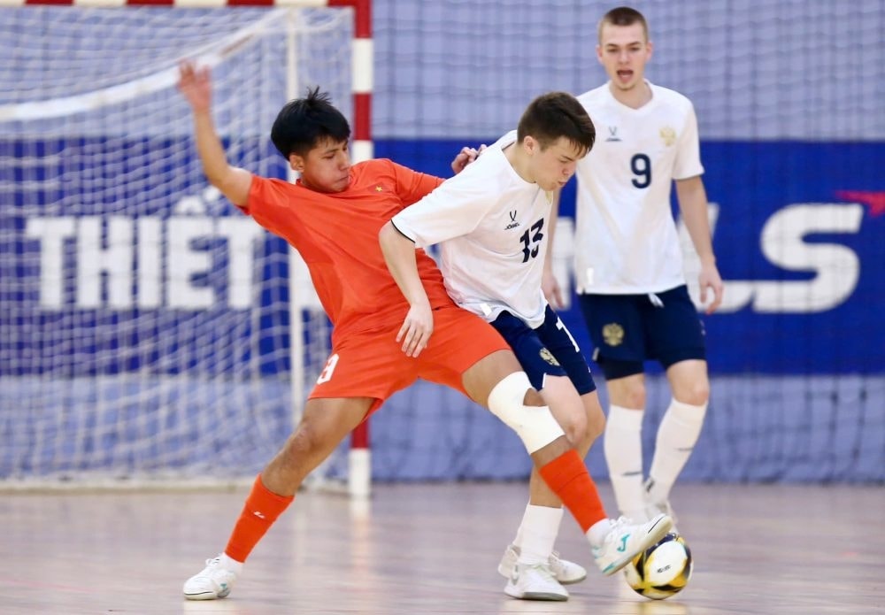 Đội tuyển Futsal U19 Việt Nam thua đậm trước Nga. Ảnh: VFF.