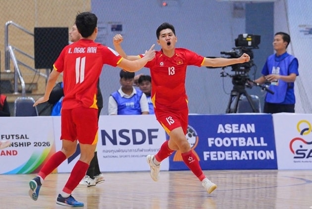 ĐT futsal Việt Nam ăn mừng chiến thắng thuyết phục trước Australia