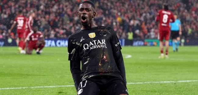 Dembele lập cú đúp bàn thắng giúp PSG giành chiến thắng.