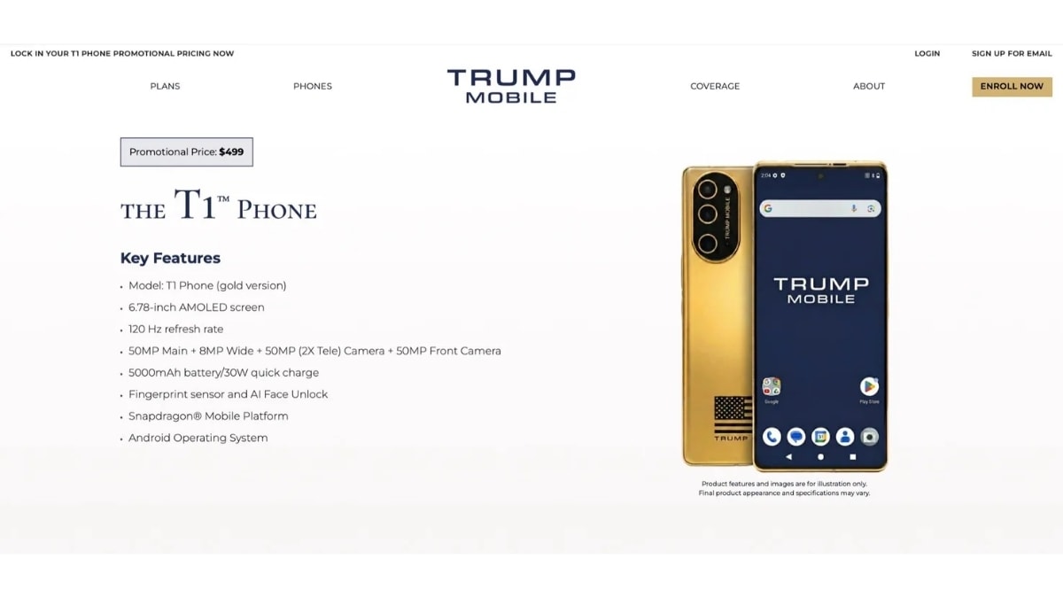 Trang sản phẩm Trump T1 Phone tiếp tục cập nhật diện mạo mới