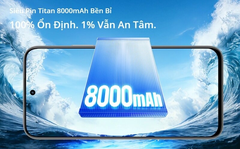 Pin 8000 mAh trên Realme C100