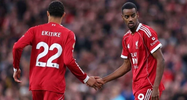 Bộ đôi Isak và Ekitike tại Liverpool.