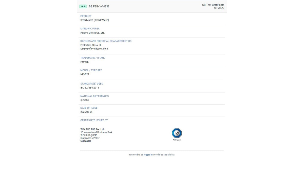 Huawei Watch Fit 5 Pro đã đạt các chứng nhận kỹ thuật cần thiết trước khi ra mắt