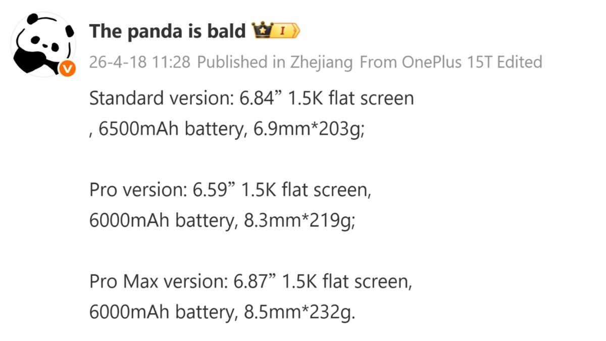 Thông số về kích thước màn hình, dung lượng pin và khối lượng của Pura 90 series