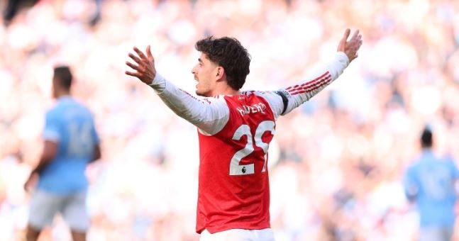 Kai Havertz ăn mừng bàn thắng tại Etihad