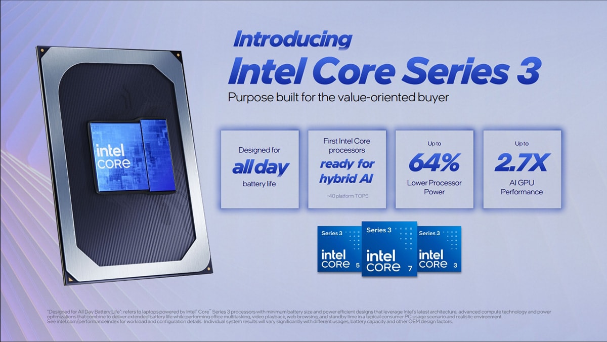 Kiến trúc hybrid sẵn sàng cho AI trên Intel Core Series 3