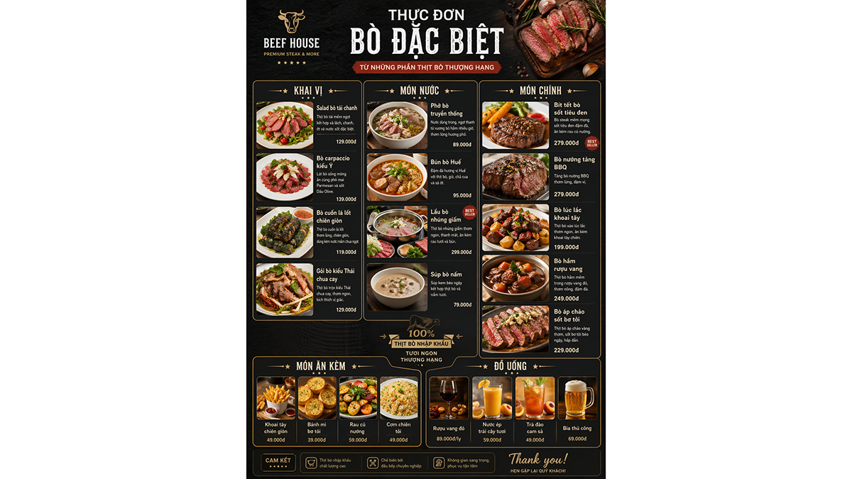 Ảnh thực đơn tạo bởi ChatGPT