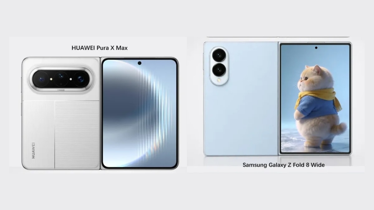 Thiết kế Huawei Pura X Max đặt cạnh ảnh render của Galaxy Z Fold8 Wide