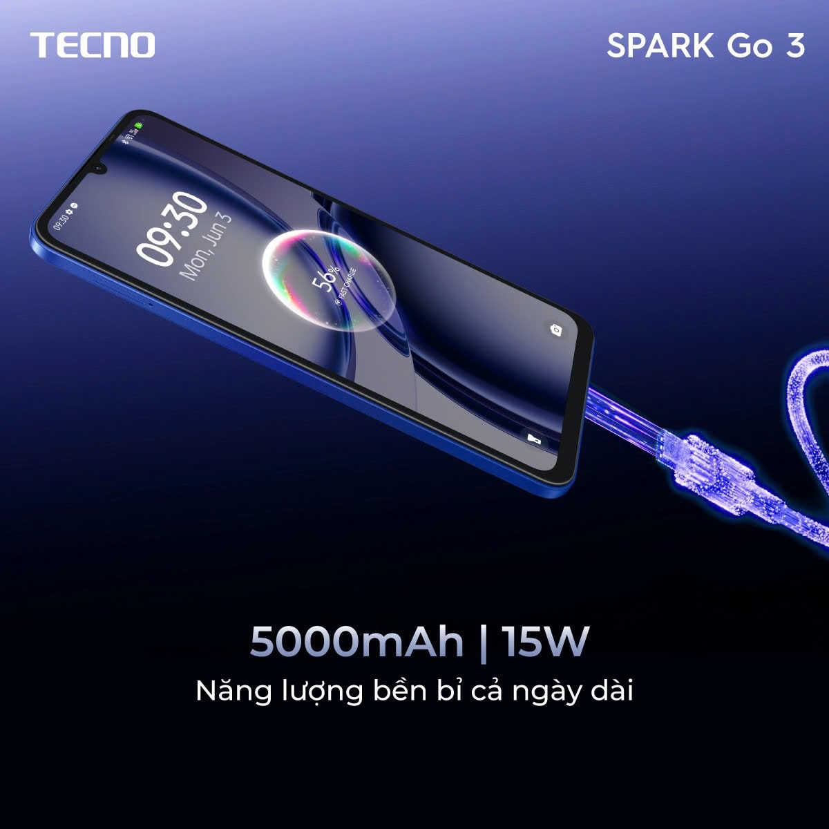 SPARK Go 3 có thời lượng pin đủ dùng trong cả ngày dài