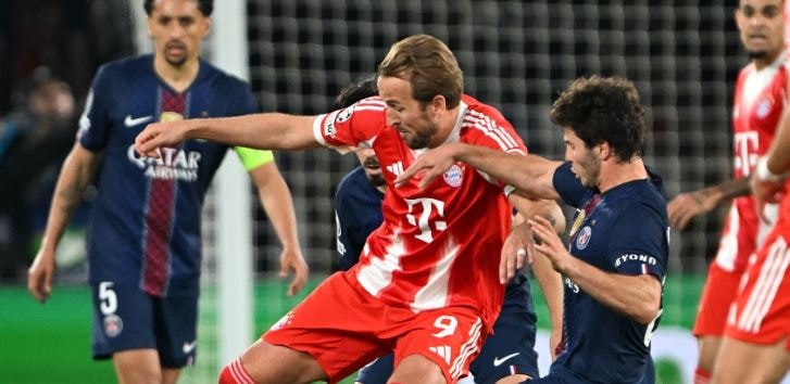 Harry Kane bị các hậu vệ PSG đeo bám quyết liệt trong trận bán kết Champions League.