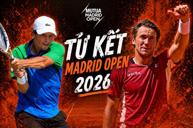 Casper Ruud đối đầu tài năng trẻ Alexander Blockx tại Madrid Open