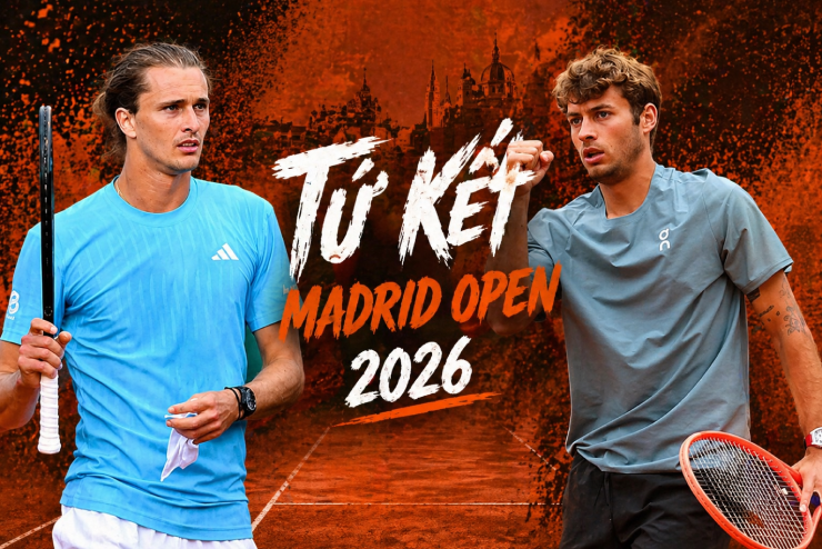 Alexander Zverev và Flavio Cobolli tái đấu tại tứ kết Madrid Open 2026