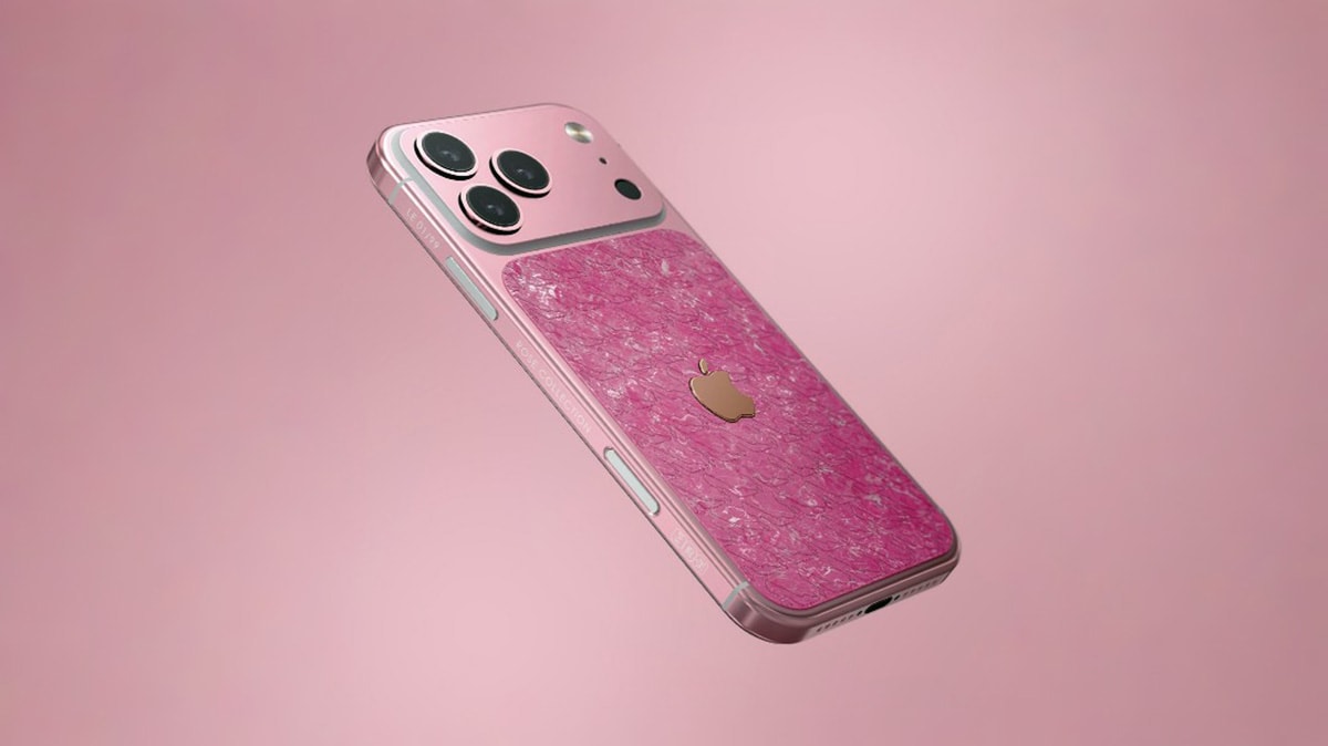 Caviar ra mắt bộ sưu tập iPhone 17 Pro màu hồng sang trọng nạm vàng và đá quý