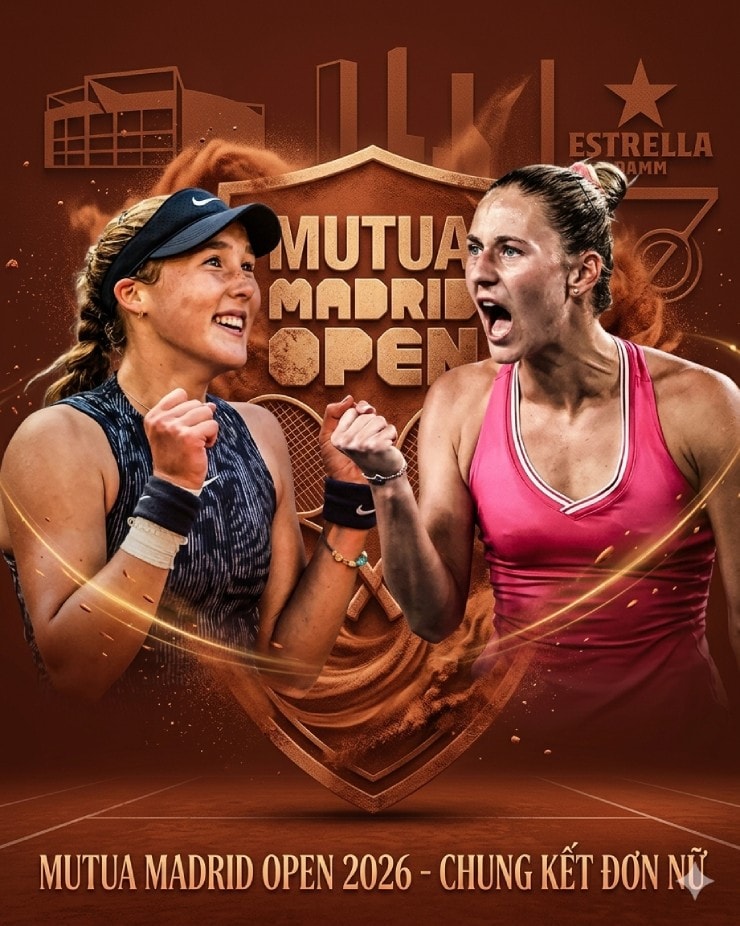 Quang cảnh chuẩn bị cho trận chung kết tại Madrid Open