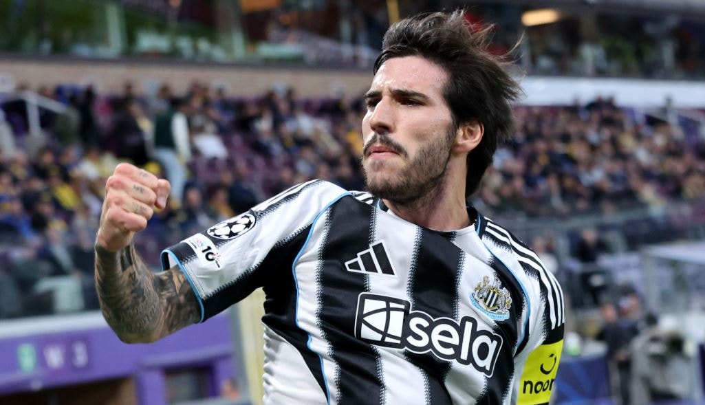 Tiền vệ Sandro Tonali tại Newcastle United.