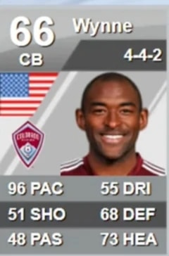 Marvell Wynne với chỉ số tốc độ cực cao trong FIFA.