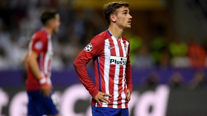 Antoine Griezmann trong màu áo Atletico Madrid tại Champions League năm 2016.