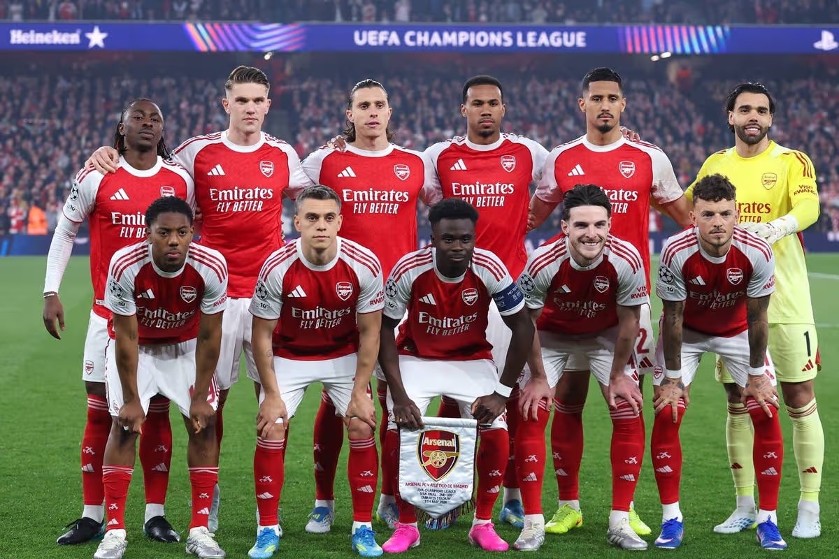 Đội hình ra sân của Arsenal trong trận bán kết lượt về với Atletico Madrid.