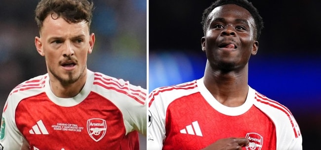 Ben White và Bukayo Saka phối hợp ăn ý bên hành lang cánh phải Arsenal