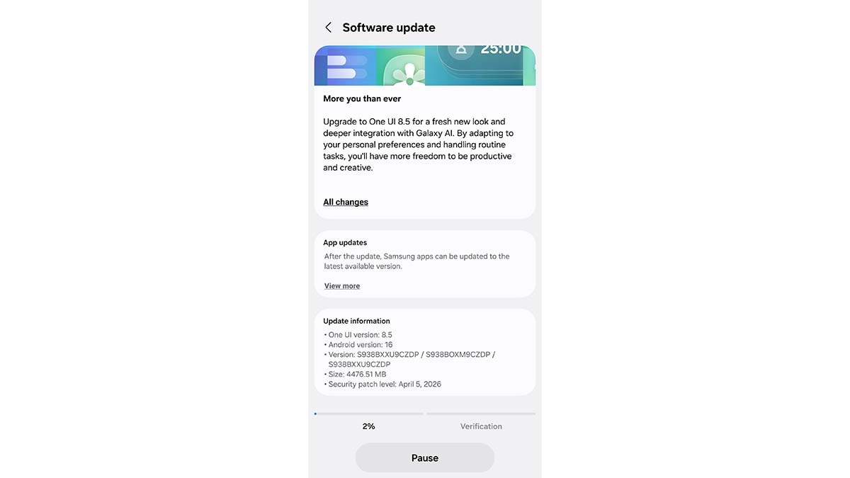 Dòng Galaxy S25 tại Việt Nam được cập nhật One UI 8.5