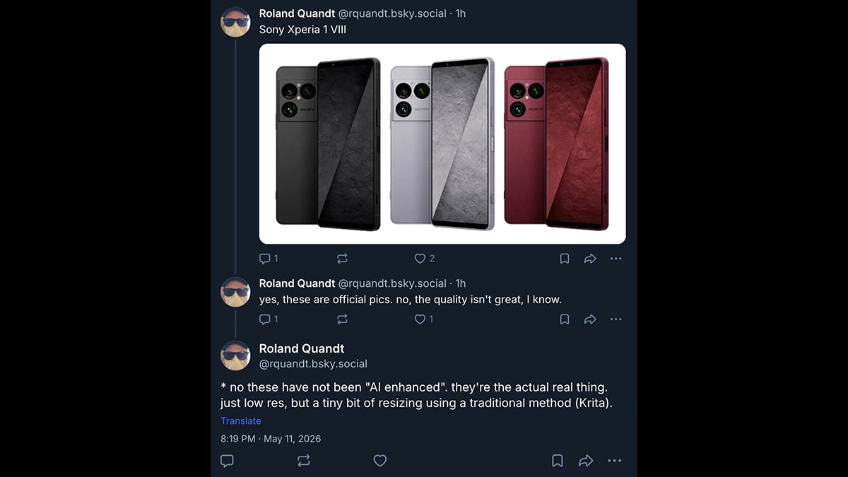 Hình ảnh rò rỉ chính thức của Xperia 1 VIII từ Roland Quandt
