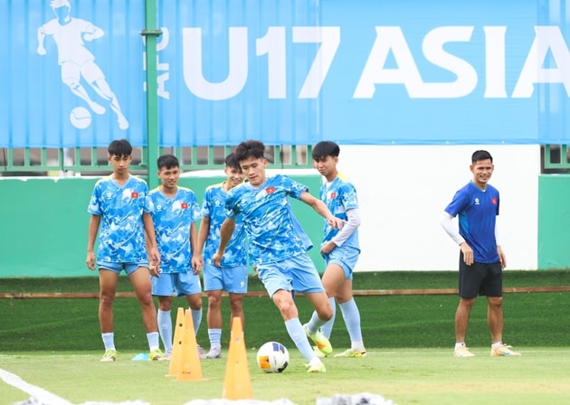 U17 Việt Nam chuẩn bị có trận đấu mang tính quyết định với U17 UAE. Ảnh: VFF