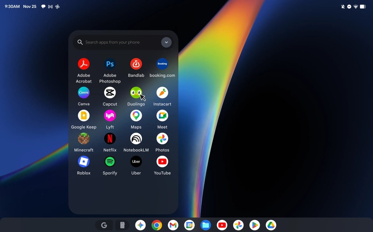Khả năng tạo widget bằng câu lệnh văn bản trên Googlebook