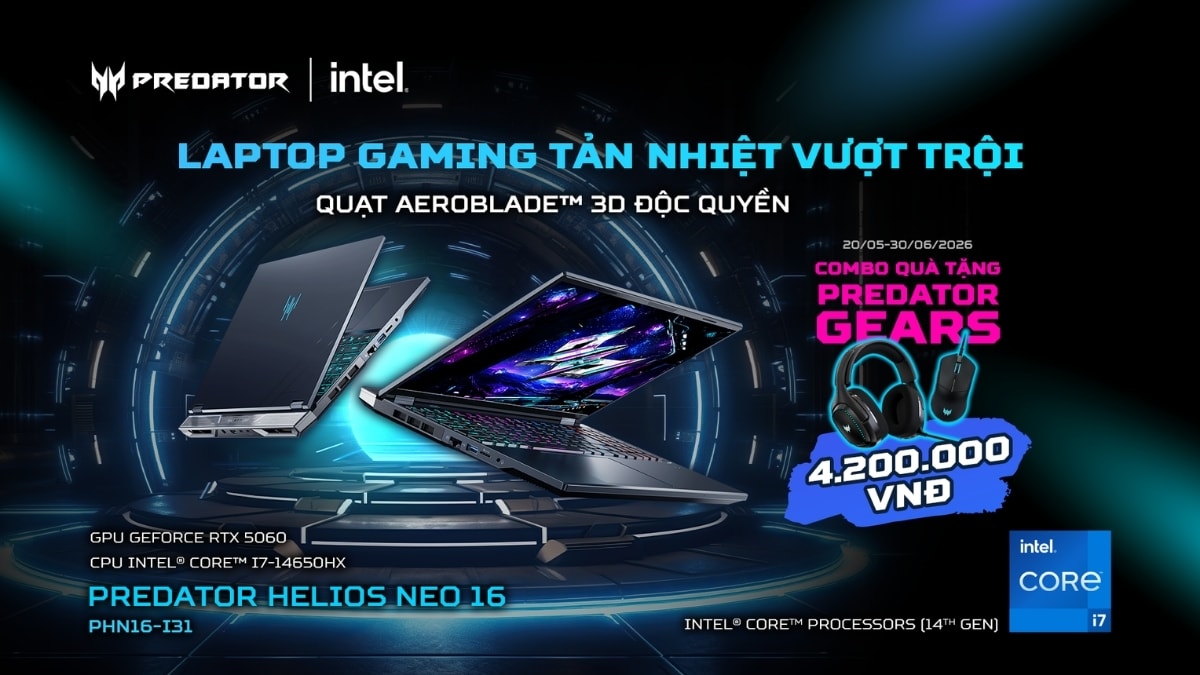 Predator Helios Neo 16 chính thức mở bán tại Việt Nam với nhiều ưu đãi hấp dẫn