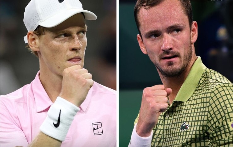 Jannik Sinner và Daniil Medvedev tại bán kết Rome Open 2026