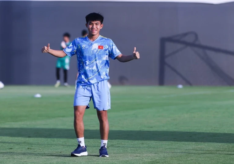 Tiền đạo Nguyễn Minh Thủy của U17 Việt Nam