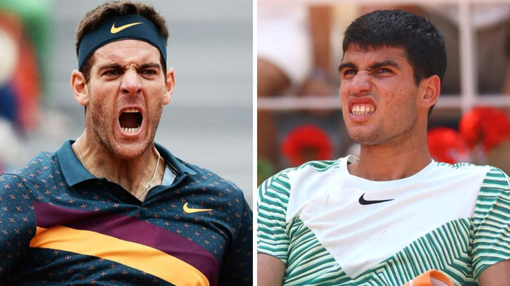 Bi kịch từ cựu vương US Open, Del Potro (bên trái) là bài học để Alcaraz (bên phải) cẩn trọng hơn