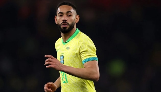 Matheus Cunha trong màu áo đội tuyển quốc gia Brazil chuẩn bị cho chiến dịch World Cup 2026.