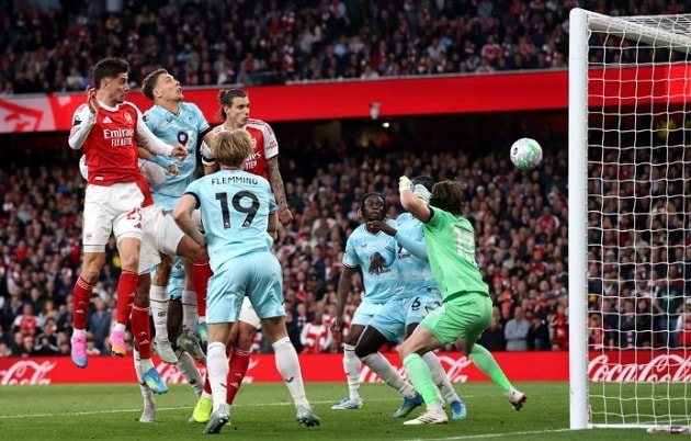Arsenal tận dụng triệt để các pha bóng chết ở mùa này.