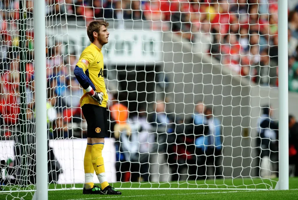 David de Gea trong những ngày đầu tiên bước chân vào thảm cỏ Old Trafford.