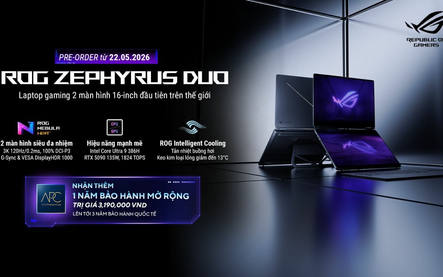 Laptop gaming ASUS ROG Zephyrus Duo hai màn hình