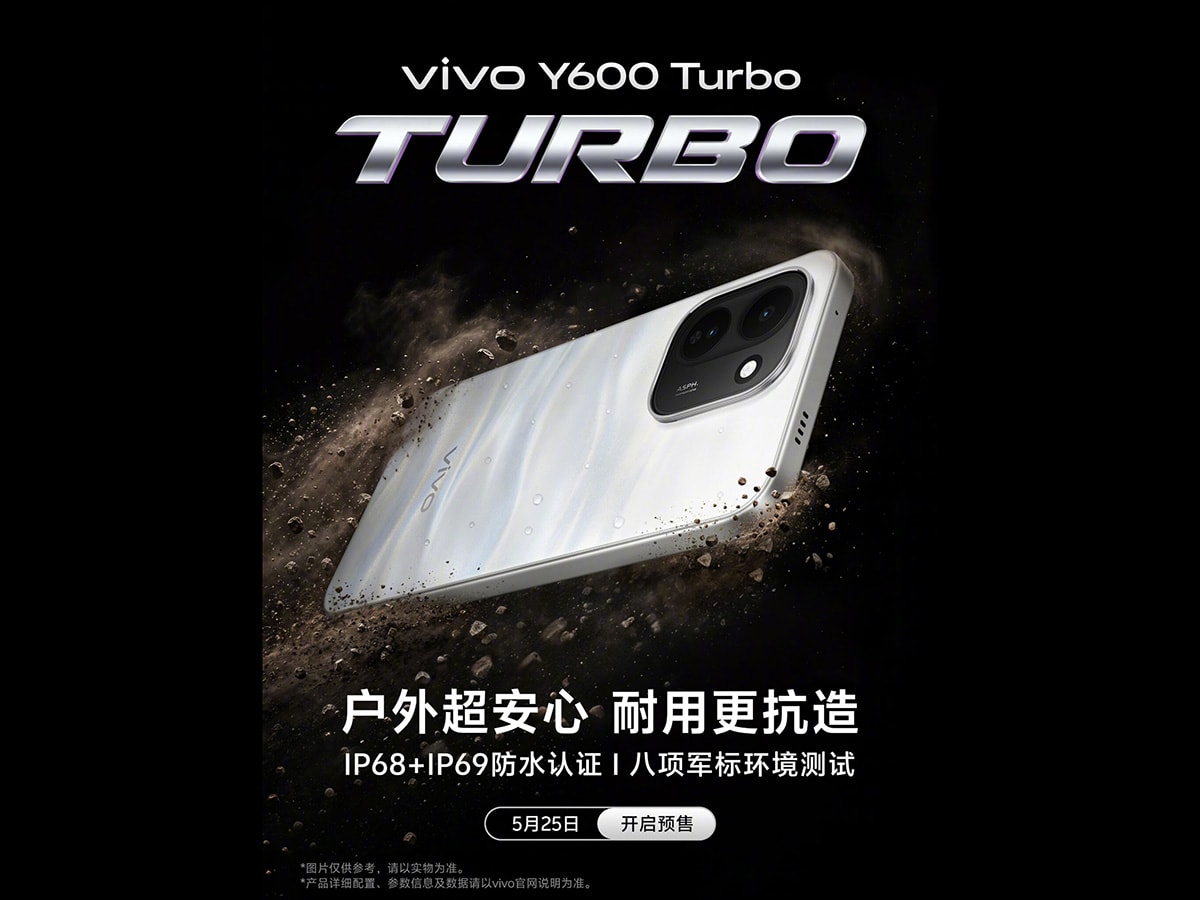 vivo Y600 Turbo sở hữu khả năng kháng nước và chống bụi ấn tượng
